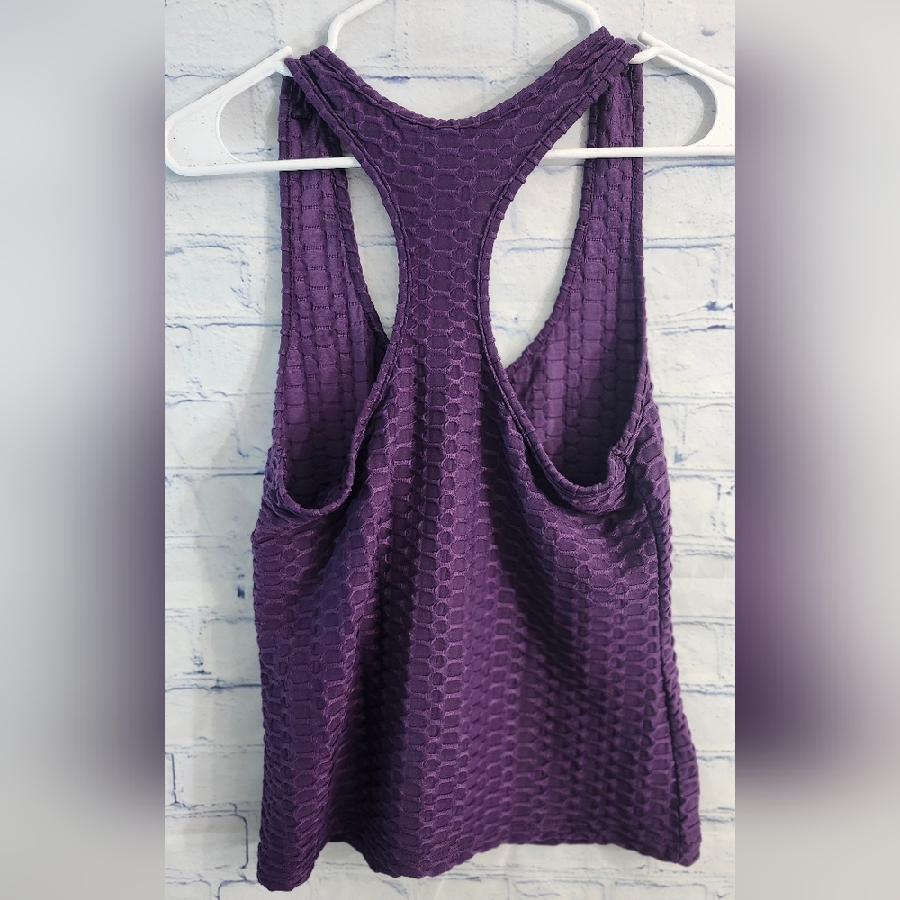 Massmode Juniors Large Purple Sleeveless Slim Fitting Activewear Tank image 4